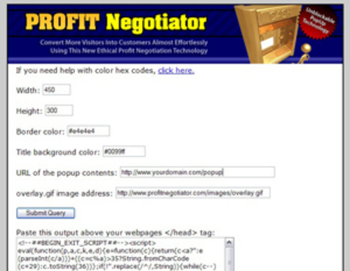 Product picture Lead Capture Tool - Exit Pop Up - ProfitNegotiator